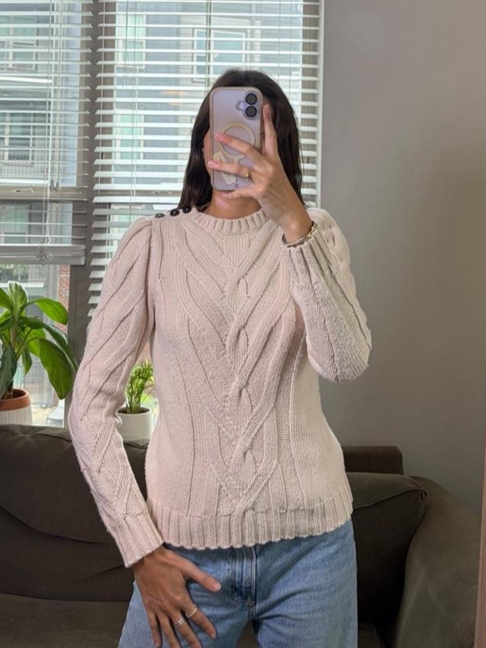 La Vie Rebecca Taylor Cream knit sweater